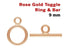 14k Rose Gold Filled Toggle Ring & Bar, (RG-316-9)